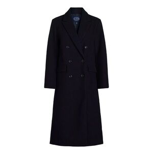 Scoop Women’s Faux Wool Oversized Double Breasted Navy Blue Coat - Size M